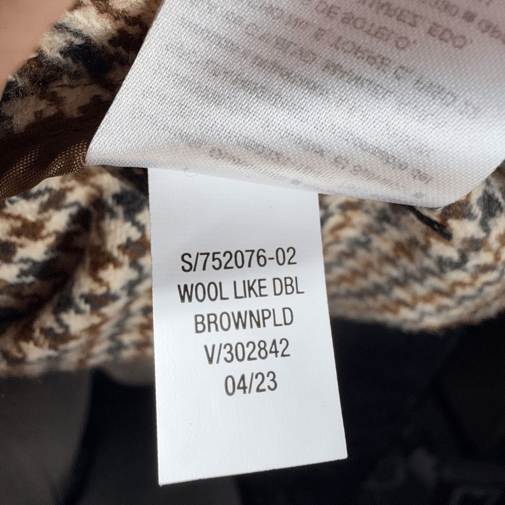 Old Navy Womens Blazer Jacket‎ M Brown Plaid Houndstooth Double Breasted - Picture 4 of 6